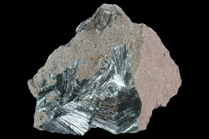 Metallic, Needle-Like Pyrolusite Cystals - Morocco #88942